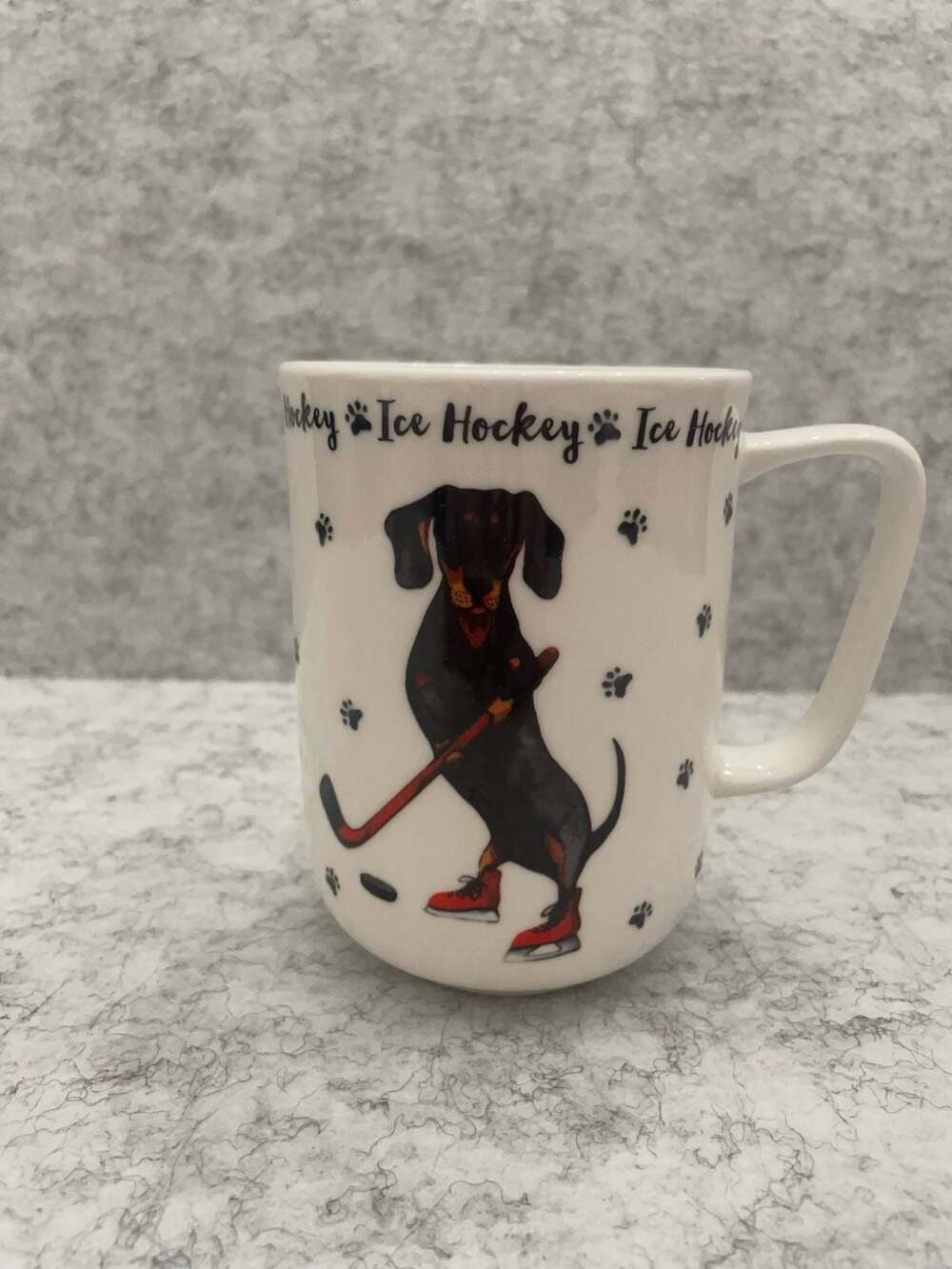 Portobello By Design Bone China Mug Dachshund Ice Hockey Dog